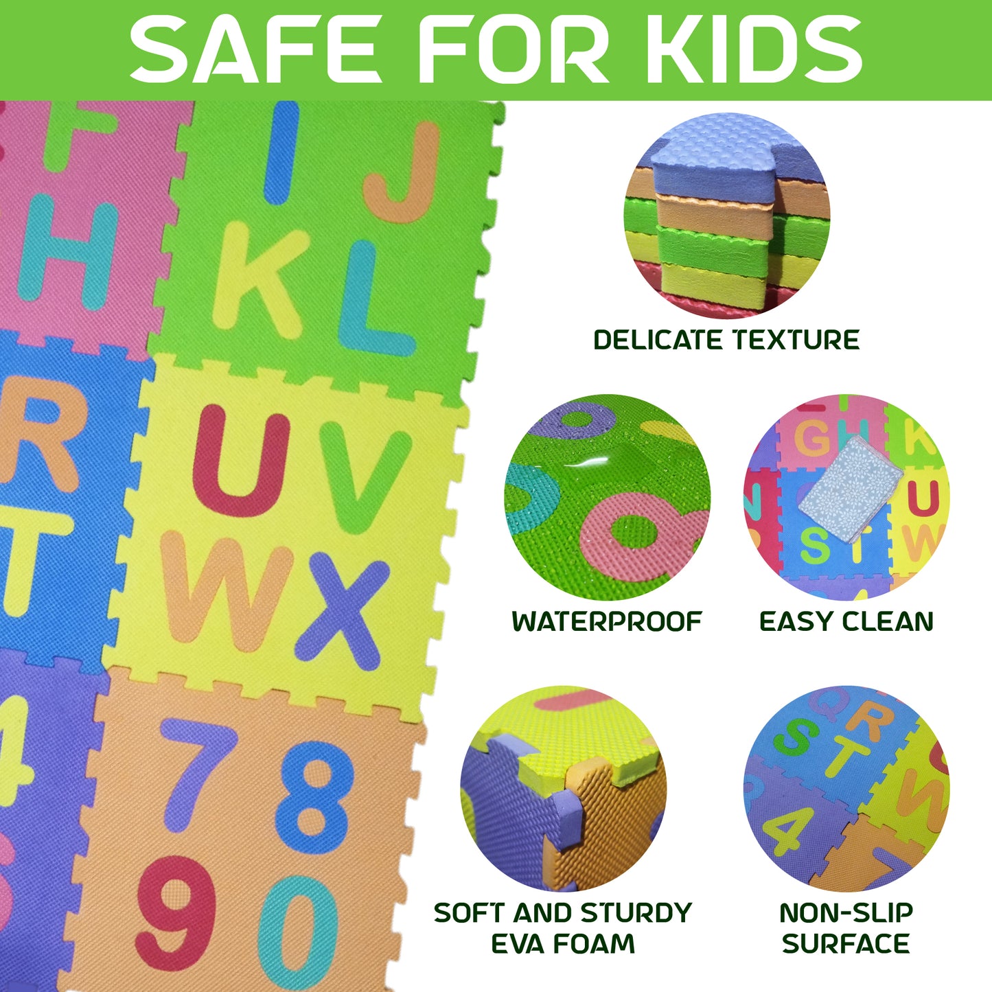AlphaNumeric Educational Puzzle Mat 36 characters