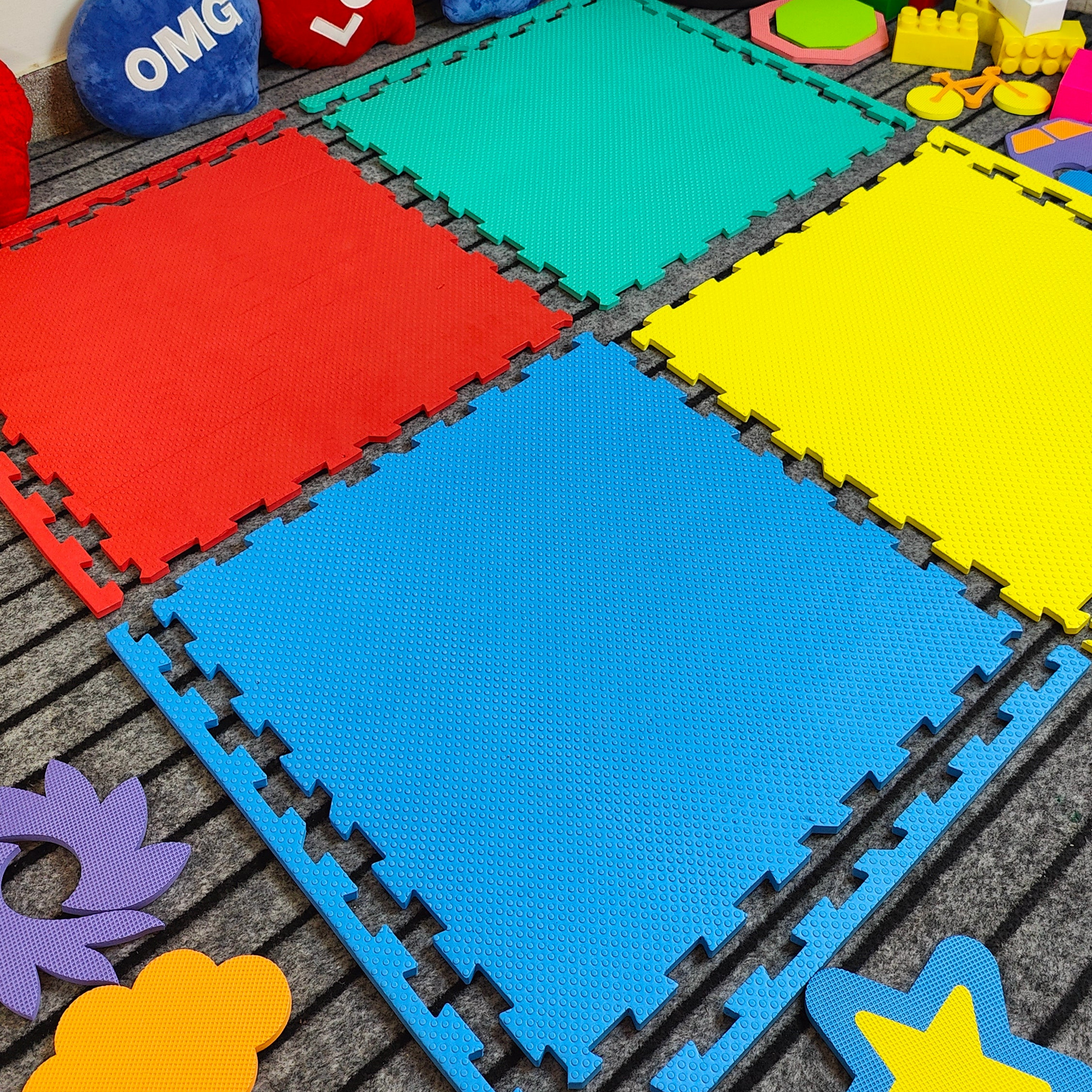 4 PCS MultiColor PlayArea Puzzle Playmat